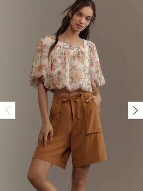 Anthropologie Pilcro Linen blend Beach Shorts Size 6